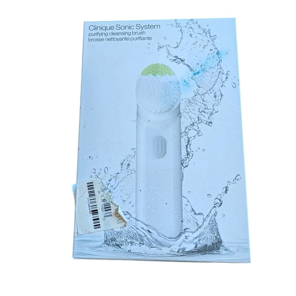 Clinique Sonic System Purifying Cleansing Brush White Rechargeable Waterproof